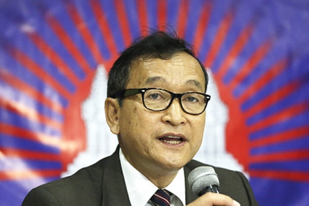 Cambodia’s opposition leader in exile Sam Rainsy won a royal pardon on Friday. Photo: AP