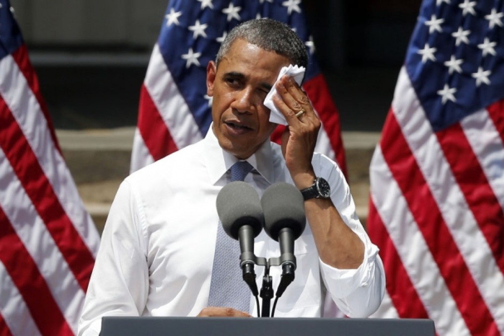 President Barack Obama spoke about climate change at Georgetown University in Washington. Photo: AP