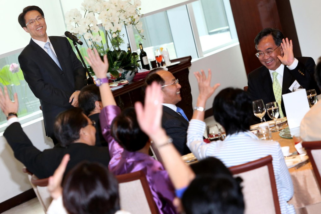 Zhang Xiaoming delivers his speech. Photo: Sam Tsang