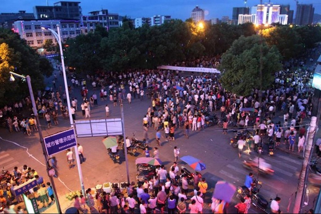 The area where the Hunan watermelon vendor was allegedly beaten to death by city management officials. Photo: SCMP