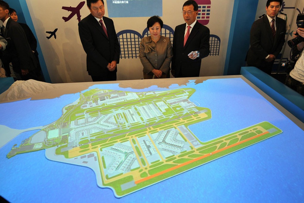 A map showing the proposed third runway. Photo: AFP