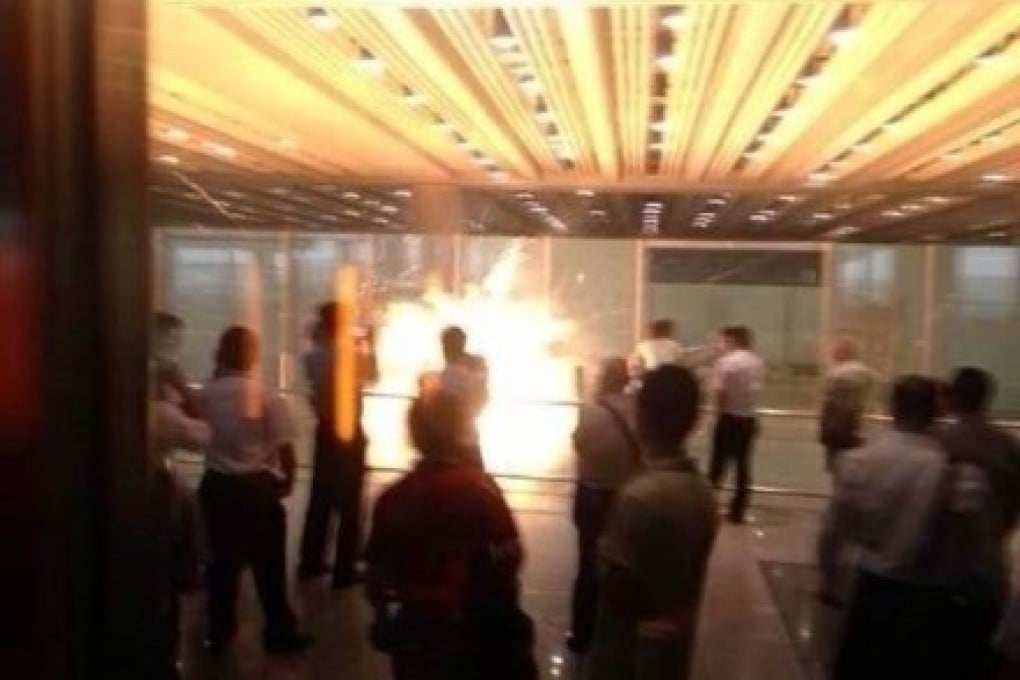 One Weibo photo posted by a witness purportedly shows the moment of detonation. SCMP Pictures