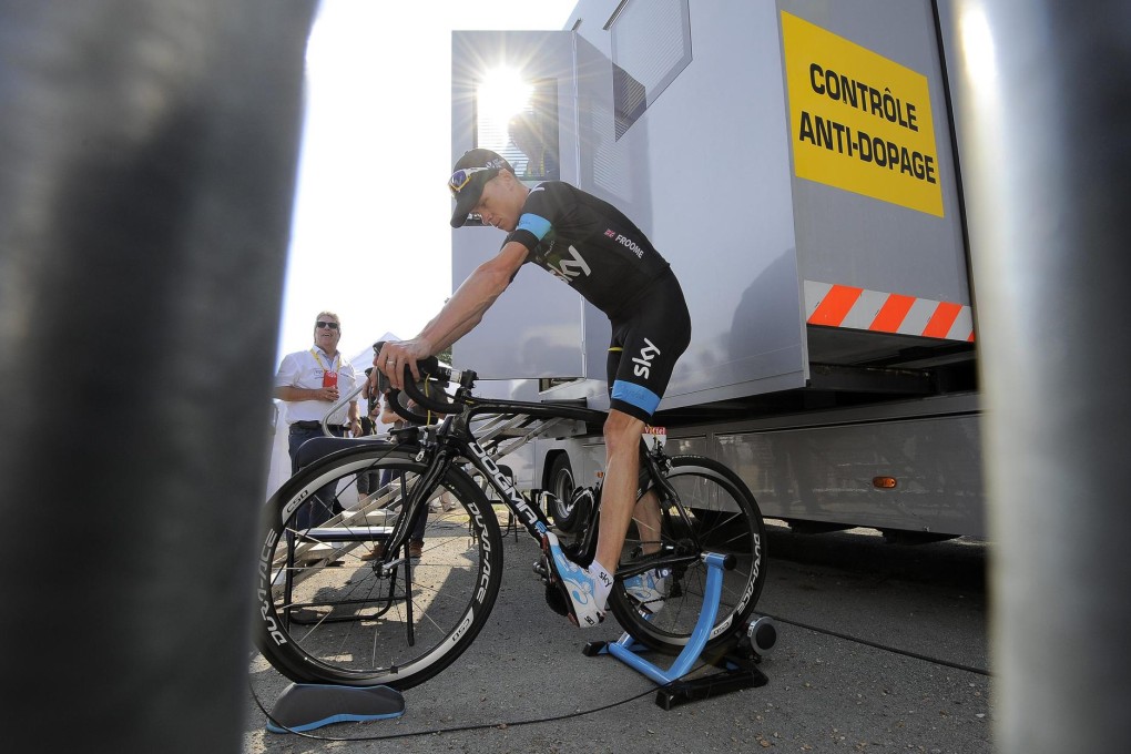 Chris Froome is seen at the doping control following the 12th stage. Some have questioned whether his performances can be natural. Photo: EPA