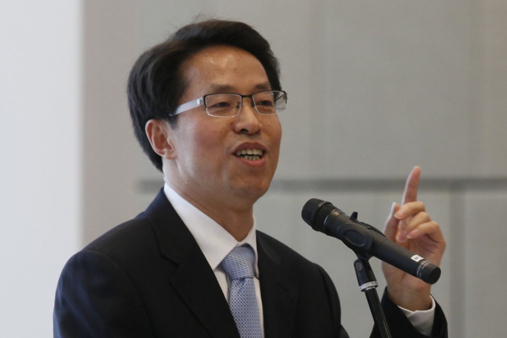 Zhang Xiaoming spoke during the meeting with lawmakers. Photo: AP