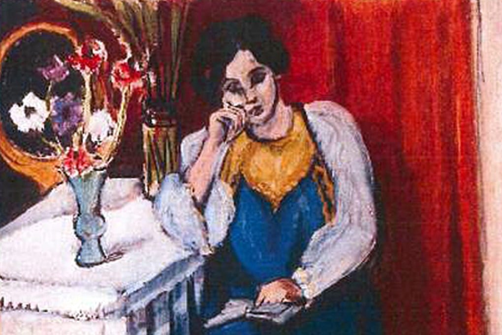 The 1919 painting 'Reading Girl in White and Yellow' by Henri Matisse