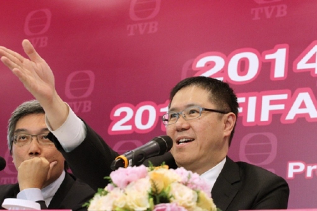 TVB announces "2014 FIFA World Cup Brazil" broadcasting rights on a press conference. Photo: SCMP