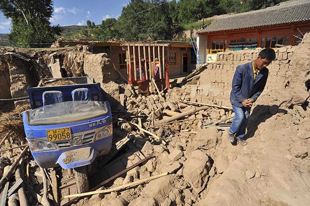 At least 89 people were killed and hundreds were injured when the powerful quake rocked Gansu. Photo: AP