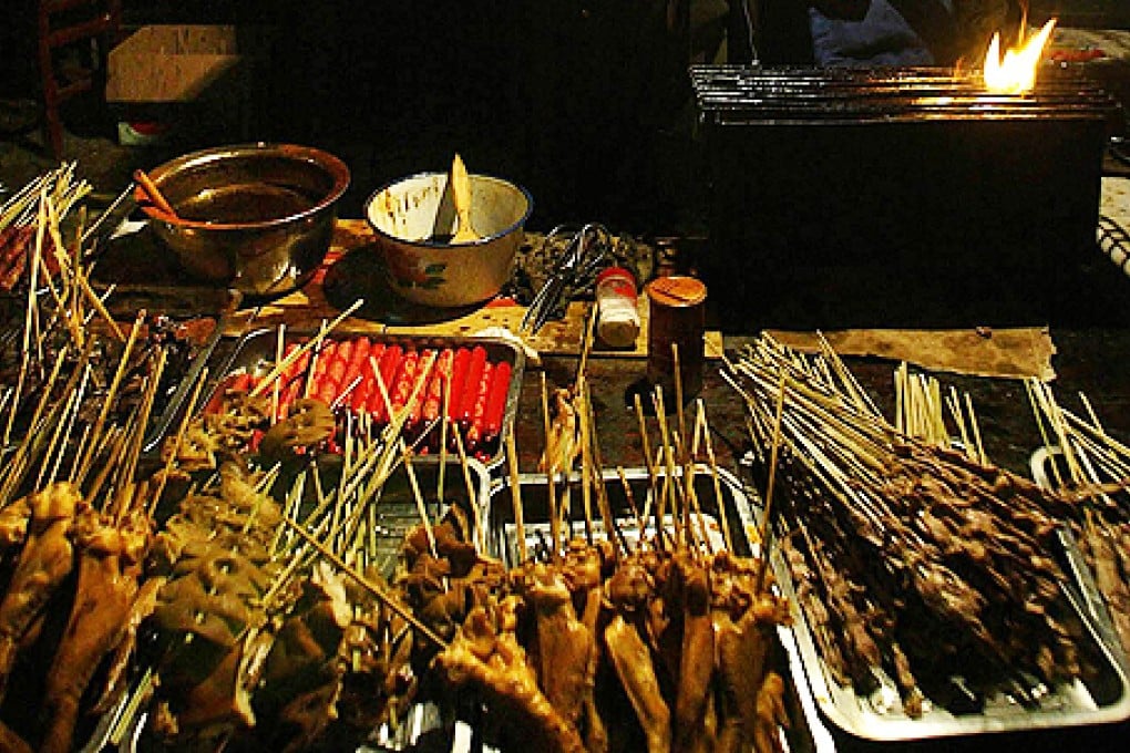 Meat skewers sold in Guizhou province. Findings on cases of counterfeit meat sold across China have attracted attention in recent months. Photo: AFP