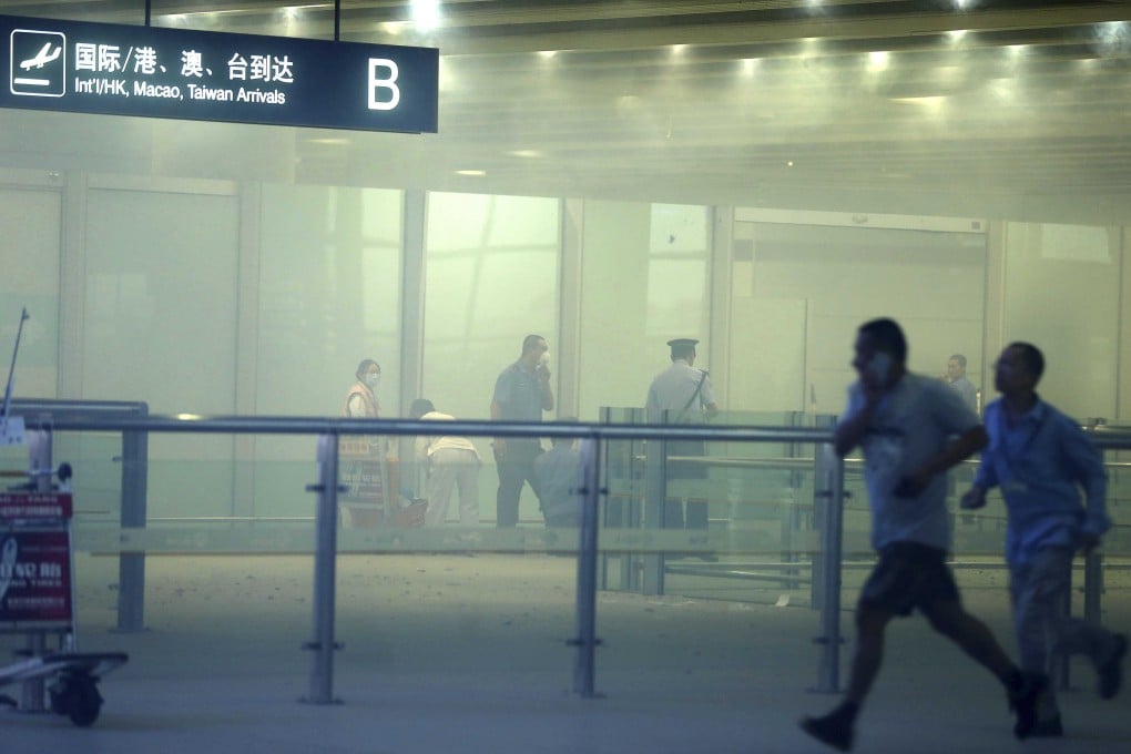 A homemade bomb was set off in Terminal 3 of the Beijing International Airport last Saturday. Photo: AP