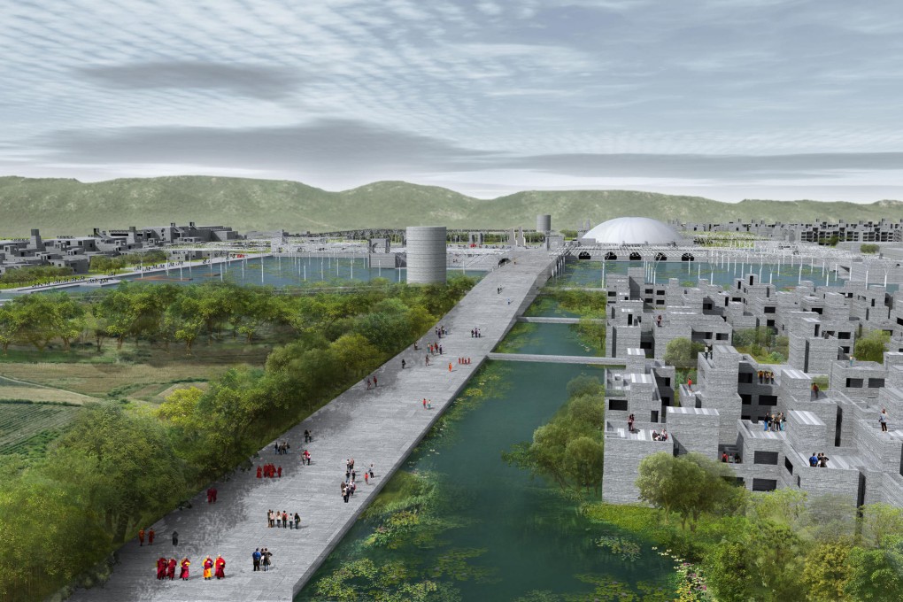 An artist's impression of Nalanda University, as designed by architectural firm Vastu Shilpa. Photos: Xinhua