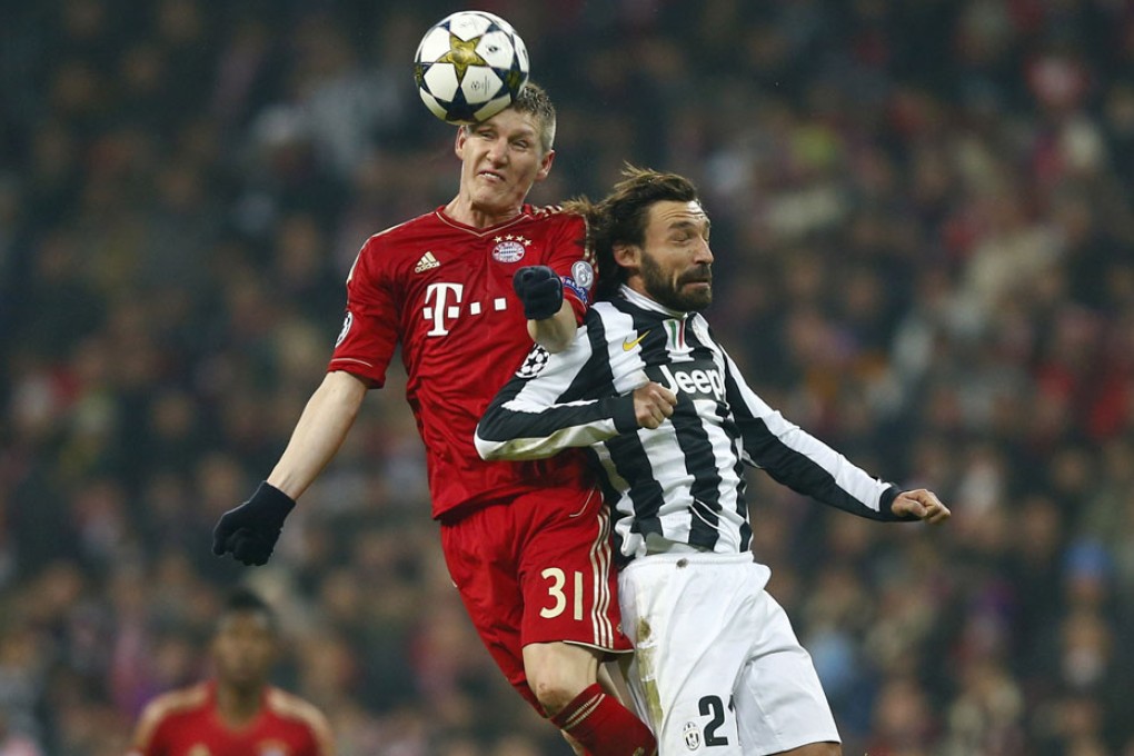 Bastian Schweinsteiger of Bayern Munich challenges Andrea Pirlo of Juventus during their Champions League quarter-final match. Photo: Reuters