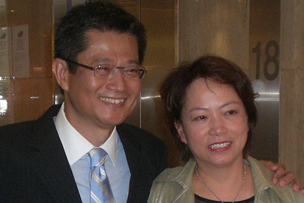 Development minister Paul Chan Mo-po and his wife Frieda Hui Po-ming. Photo: SCMP Pictures