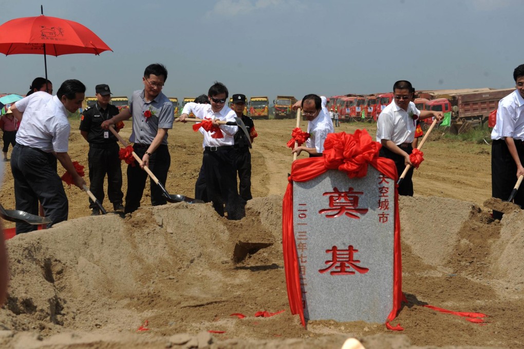 Sky City builders break ground last month. Photo: AFP