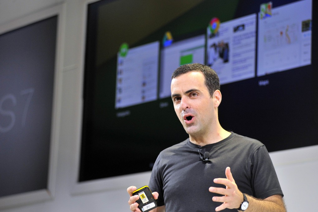 Hugo Barra, vice president, Android product management at Google, unveils its Chromecast gizmo. Photo: AFP