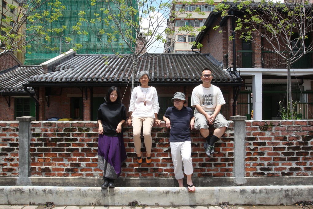 Scriptwriters Janice Poon and Cally Yu and directors Lee Chun-chow and Alex Cheung at the Cattle Depot in To Kwa Wan. Photos: Jonathan Wong, Cheung Chi-wai