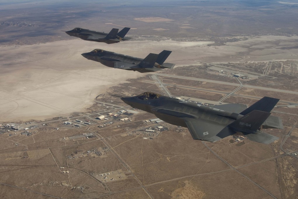 F-35 Joint Strike Fighters flying over Edwards Air Force Base. Photo: Reuters