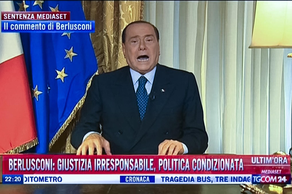 An indignant Silvio Berlusconi rails against the high court for rejecting his appeal of a conviction for tax fraud, and accused judges of persecuting him for years.Photo: AP