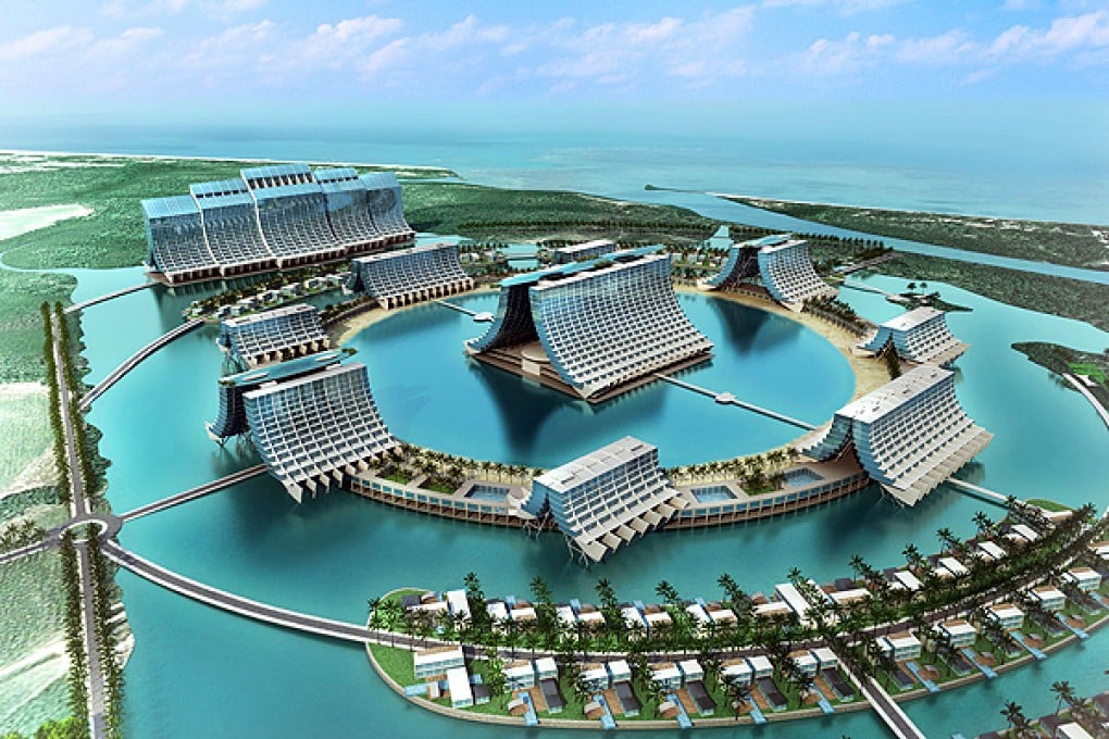 An artist's impression of the proposed Aquis Great Barrier Reef Resort, which would include a casino and nine luxury hotels. Photo: AFP