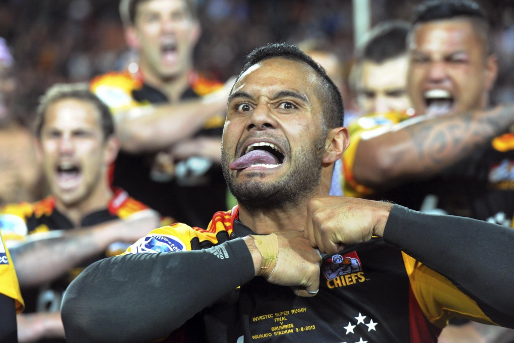 Lelia Masaga and his Waikato Chiefs teammates perform the haka before they beat the ACT Brumbies at Waikato Stadium in Hamilton New Zealand. Photo: AP