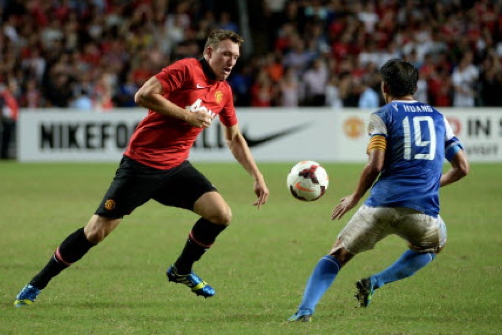 Manchester United and Kitchee during a friendly match at Hong Kong Stadium. Photo: AFP