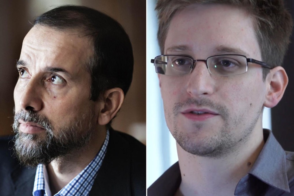 Dissident Sami al-Saadi and ex-spy Edward Snowden.