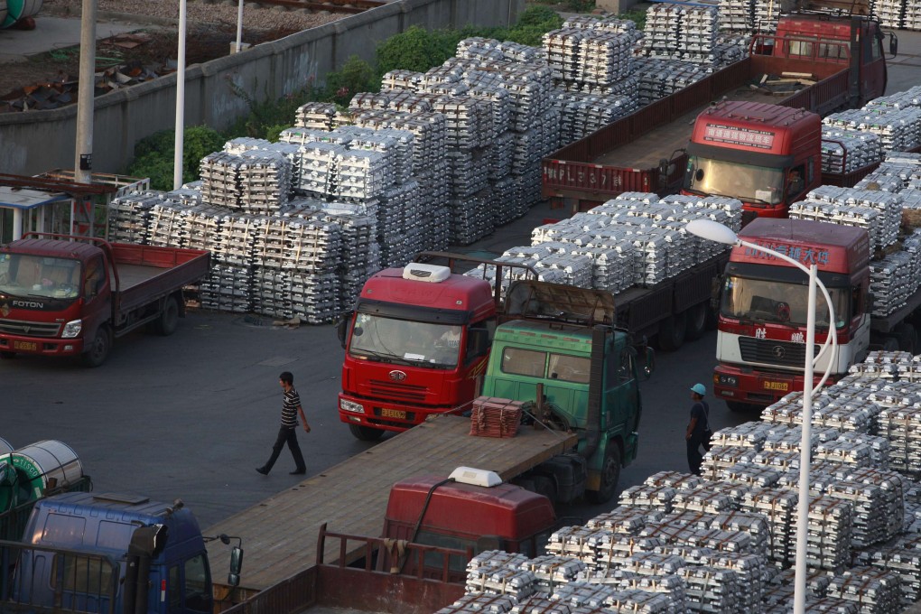 An aluminium ingots depot in Jiangsu province. End-users of aluminium accuse Goldman and other warehouse owners of artificially inflating waiting times to boost rents and lift metal prices. Photo: Reuters