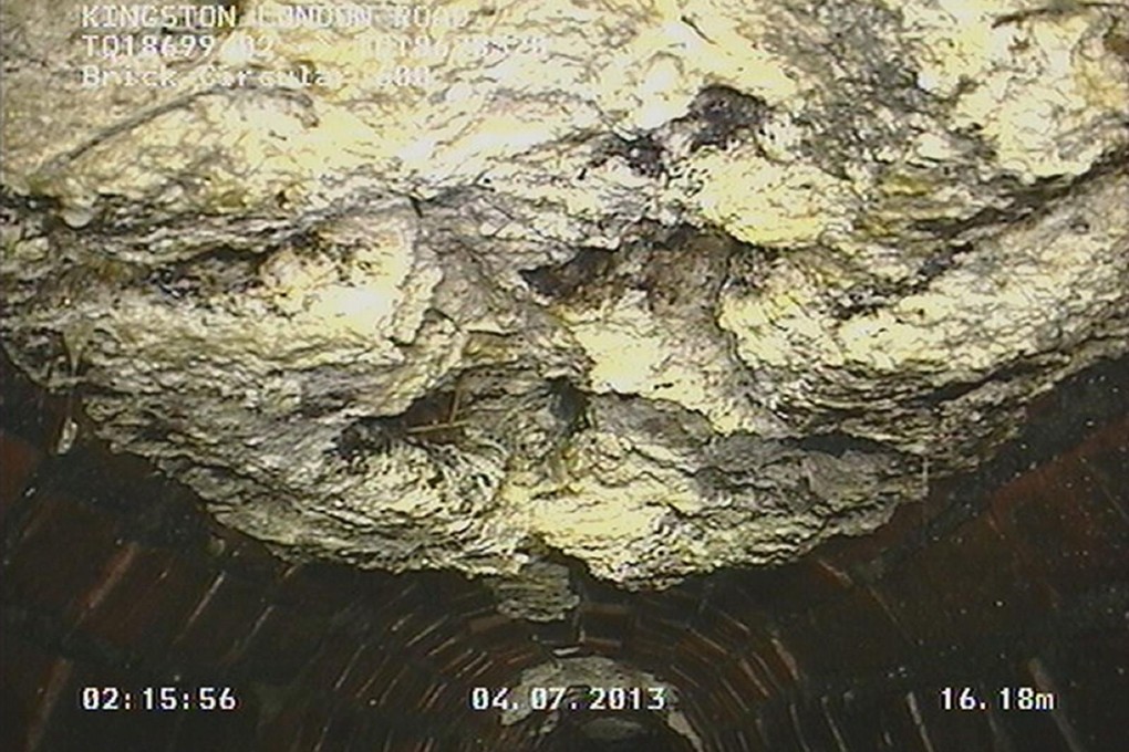 Part of the congealed "fatberg" in a London sewer. Photo: AFP