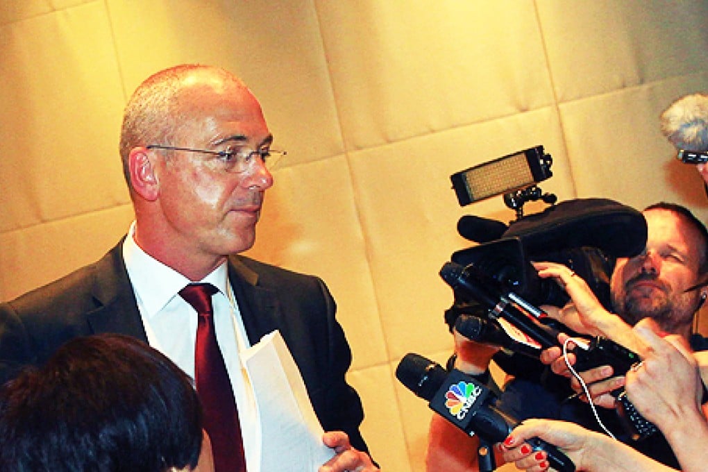 Fonterra chief executive Theo Spierings in Beijing on Monday. Photo: AFP