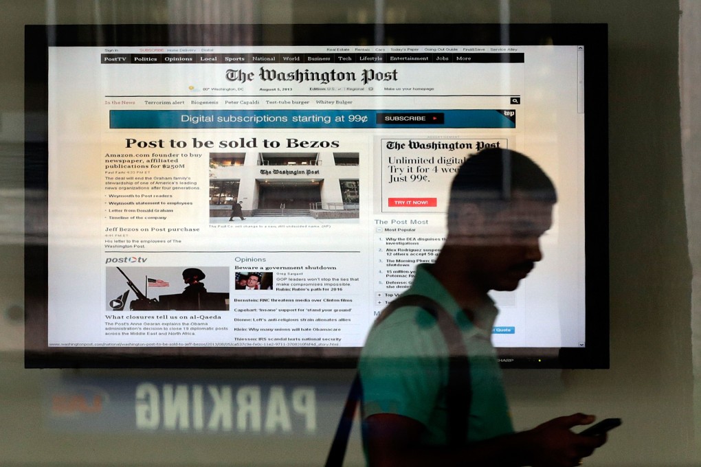 Analysts are scratching their heads over how the Washington Post’s new owner can arrest the newspaper’s slide. Photo: AFP