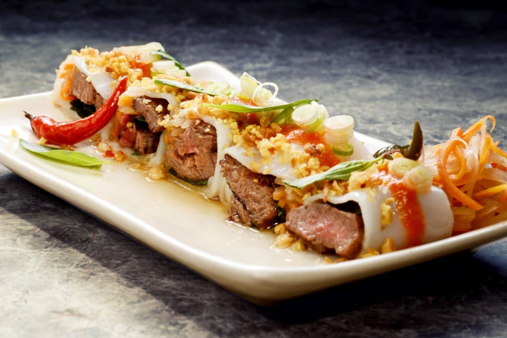 Zingy herbs boost the grilled beef pho rolls at Chôm Chôm in SoHo.