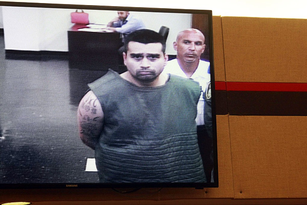 Derek Medina appears for a bond hearing by video link in Miami. Photo: Reuters