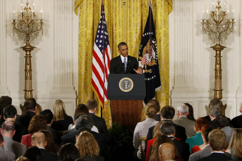 Barack Obama outlines measures to strengthen oversight of the National Security Agency's surveillance programmes at a news conference at the White House. Photo: Xinhua