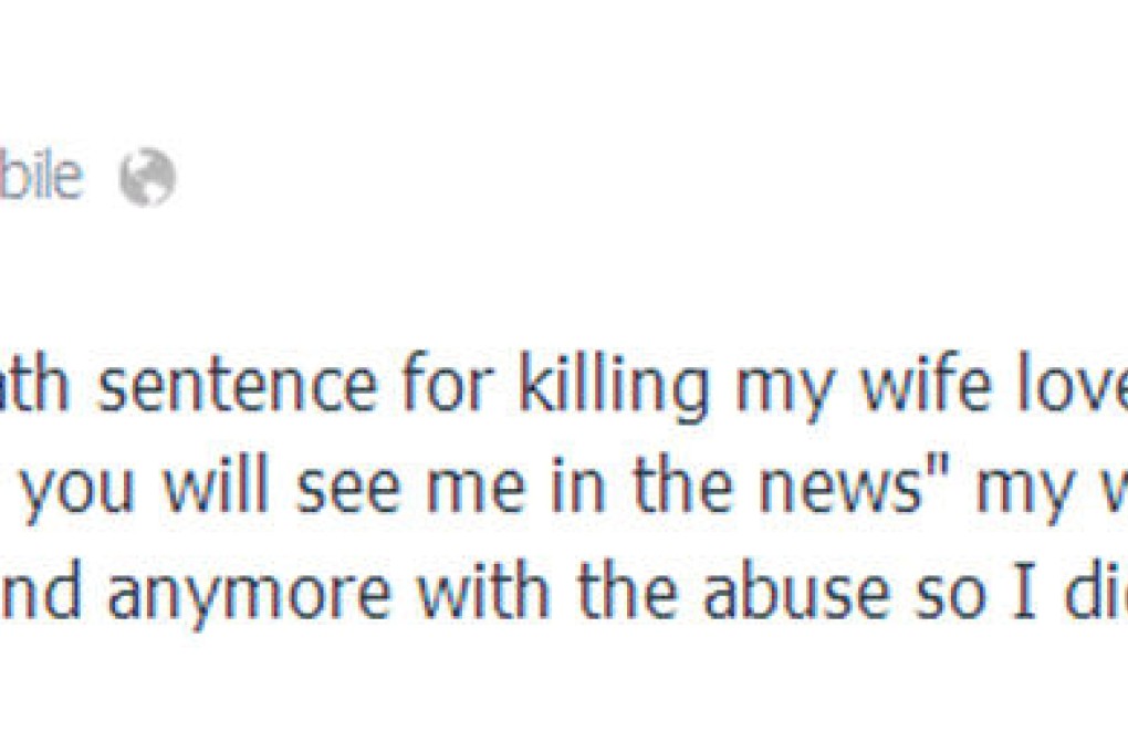 Derek Medina's confession posted on Facebook. Photo: AP