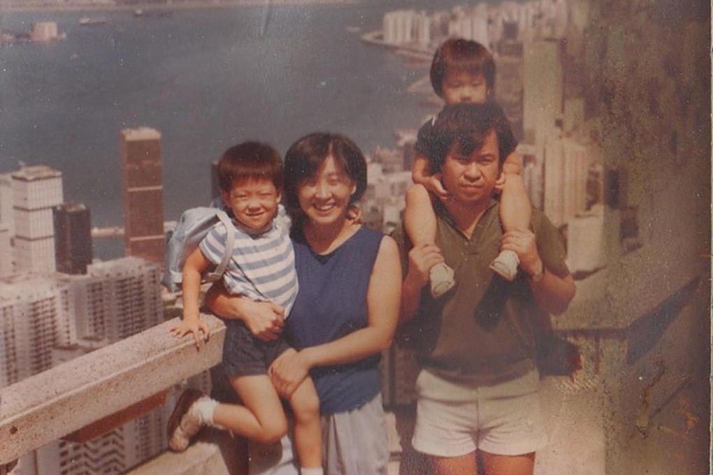 A two-year-old Tom Wong on his father's shoulders enjoys a day out on The Peak with his family. Photo: Tom Wong
