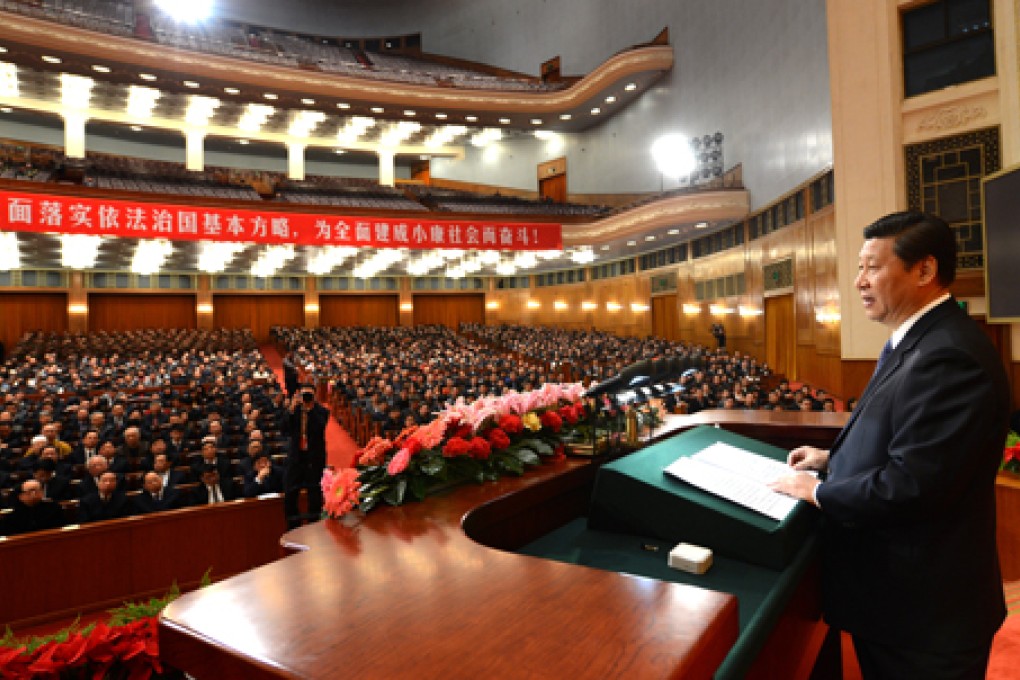 President Xi Jinping speaks on the anniversary of the Chinese Constitution''s implementation. Liberals and intellectuals had hoped the new government would be more tolerant of calls for reform. Photo: Xinhua