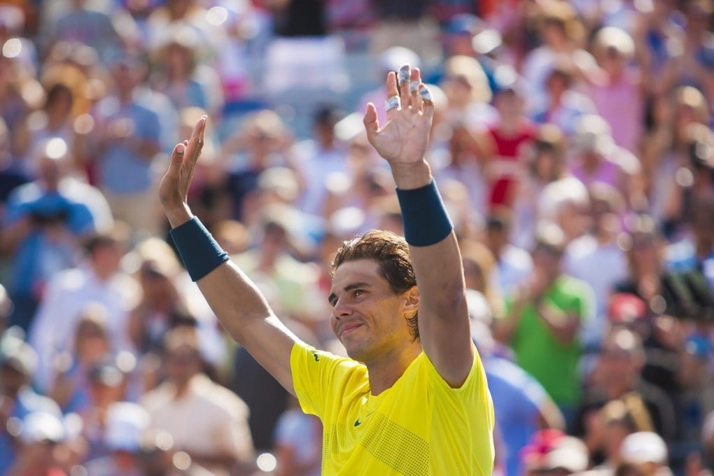 Spanish great Rafael Nadal waves to the Montreal crowd after defeating Canadian Milos Raonic in straight sets in the Rogers Cup final. Photo: EPA