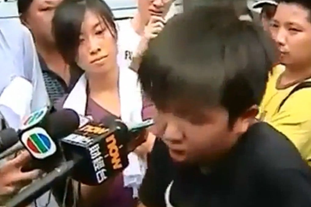 Young pro-chief executive protesters. Photo: Youtube screengrab.