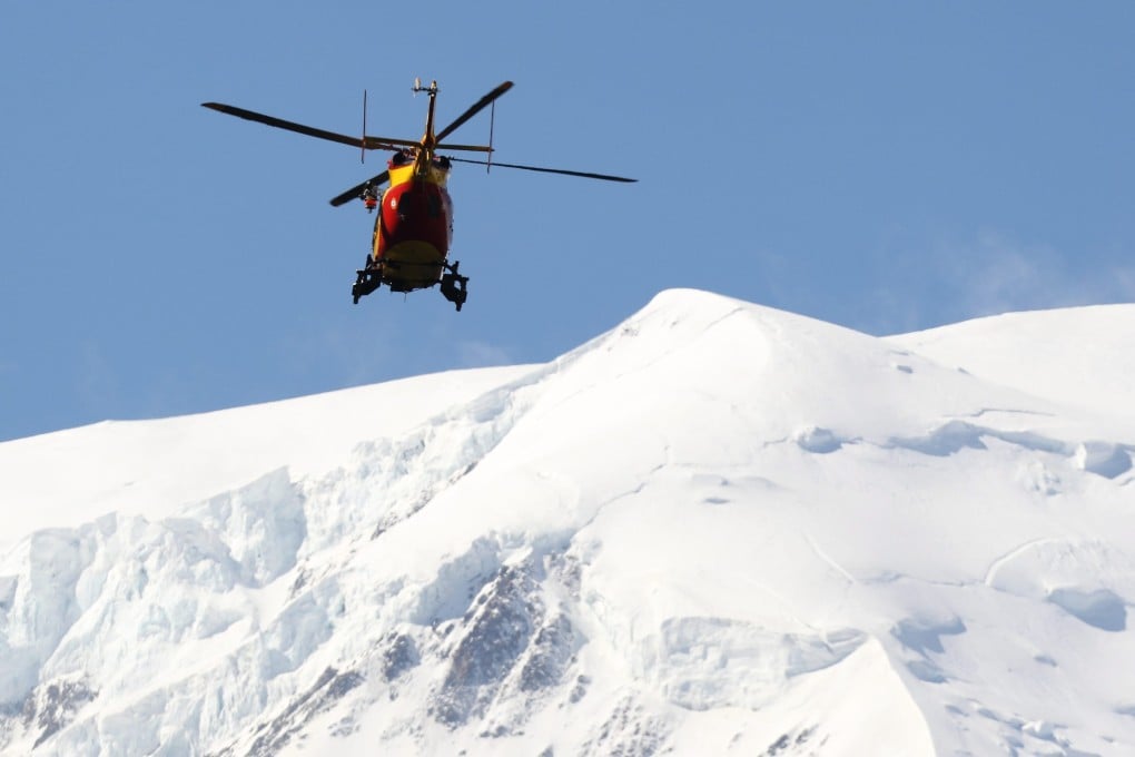 A rescue helicopter in the French Alps. Photo: EPA