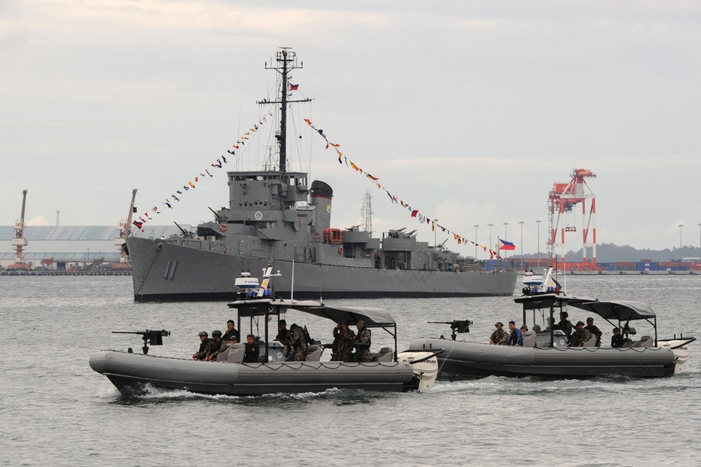 A Philippine Navy special operations group (NAVSOG) on board speed boats patrols off Subic Bay, facing the South China Sea. Photo: AFP