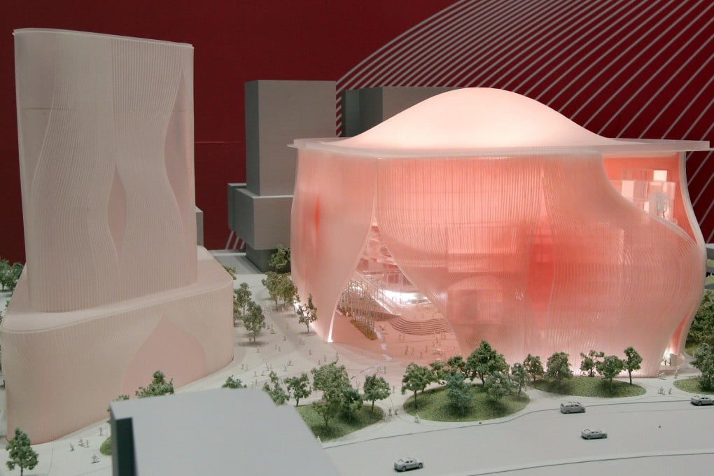A model of the Xiqu Centre, designed by Bing Thom Architects, of Vancouver, and Hong Kong's Ronald Lu & Partners. Photo: Sam Tsang