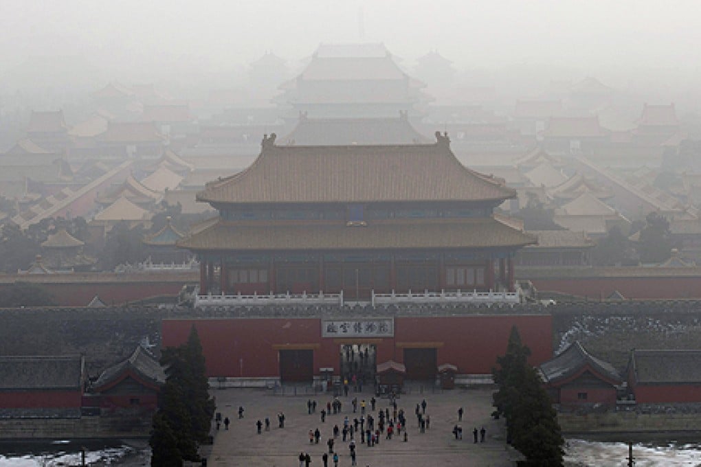 The Foreboding City: Beijing's record smog earlier this year has been blamed for a sharp decline in foreign visitors to the capital. Photo: AP