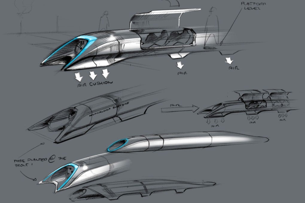 A concept drawing of the Hyperloop. Photo: AFP