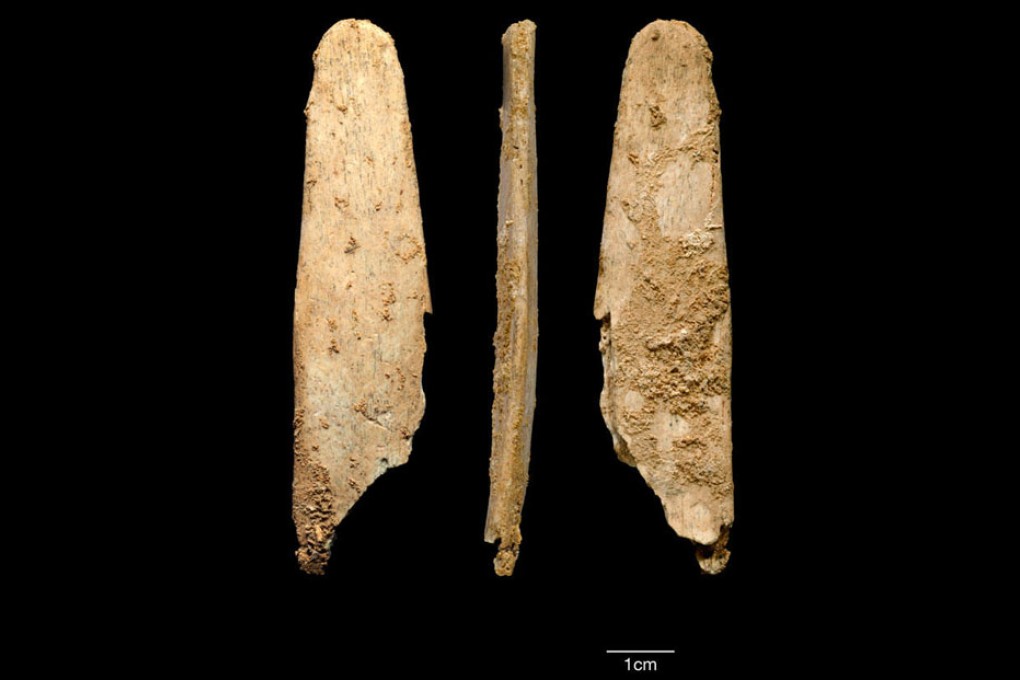 Different views of the most complete lissoir found during excavations at the Neanderthal site in France. Photo: AFP