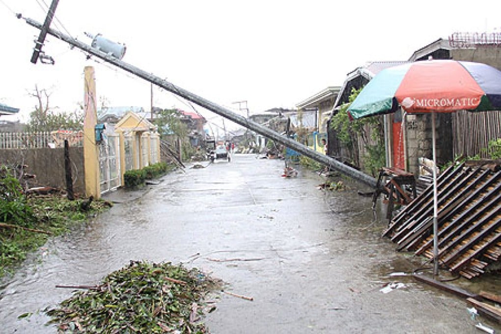 Damage caused by Typhoon Utor in Aurora province, north of Manila. Photo: EPA