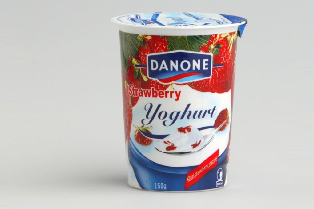 A Danone yogurt. Danone and Mengniu inked a deal on Friday to set up a joint venture to produce yogurt on the mainland.