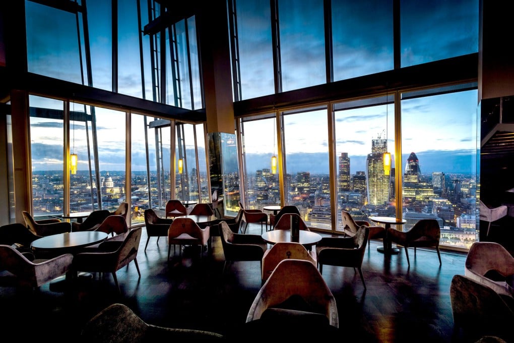 The bar at Aqua Shard has views of London's most famous landmarks. Photo: Ethel Davies, Paul Winch-Furness