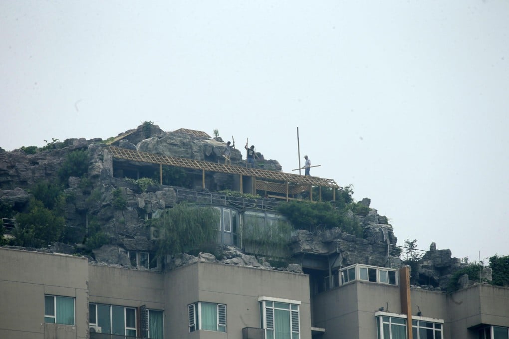The addition atop a residential building in Beijing. Photo: Xinhua