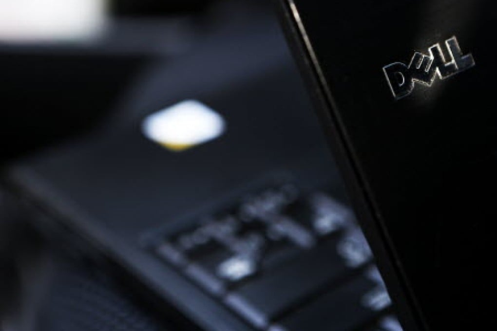 The logo of a Dell laptop computer. Photo: Reuters