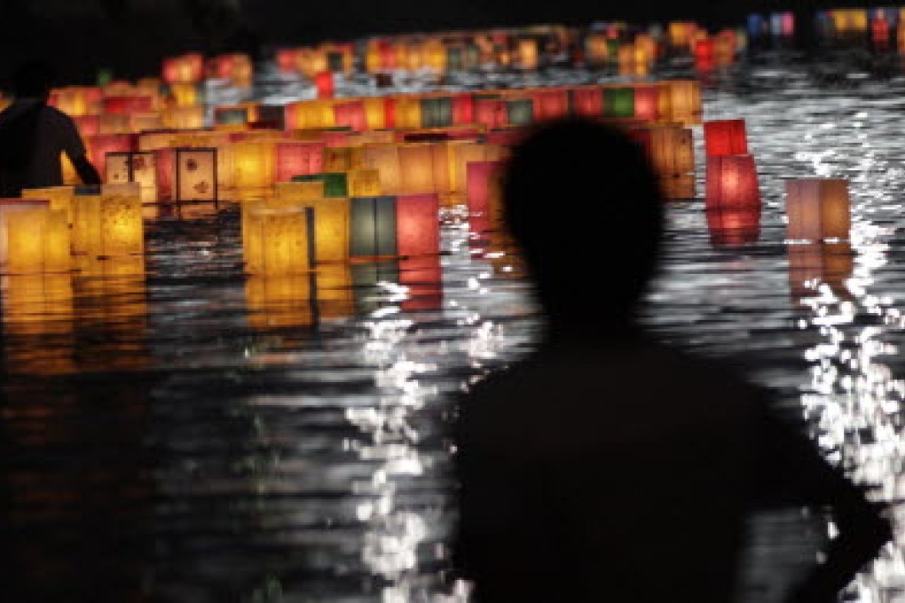 Paper lanterns for the repose of the atomic bombing victims in Hiroshima. Photo: AP