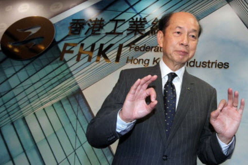 Stanley Lau Chin-ho, Chairman of Federation of Hong Kong Industries. Photo: Edward Wong